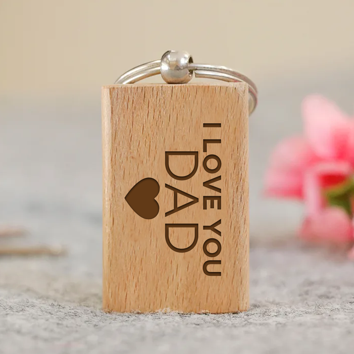 Personalized Wooden Keyring for Father's Day